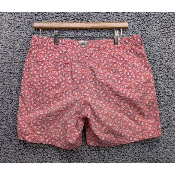 Columbia Super Bonehead PFG Shorts Size 8 Sailboat Nautical Travel Vacation Pink - Picture 2 of 13